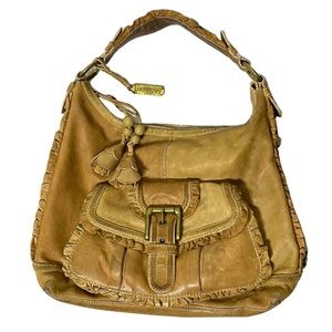 Lockheart Beige Leather Shoulder Bag
